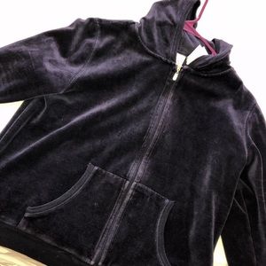 navy blue velvet zip up
